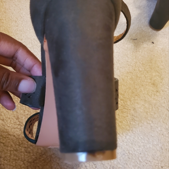 Bella Luna Green Chunky Heeled Sandals Size 9 - Picture 7 of 7